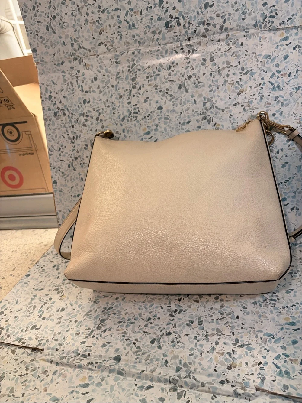Coach Marlon Hobo Chalk Pebble Leather Crossbody F79994